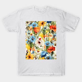 Bright Summer Flowers Pattern 2 T-Shirt